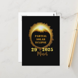 Gedeeltelijke Zonsverduistering Evenement 2025 Kij Briefkaart