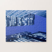 Gedefocuseerd naar boven uitzicht van kantoor die legpuzzel (Horizontaal)