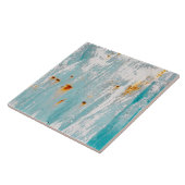 Gedegradeerd Turquoise Rustieke Verf Tegeltje (Zijkant)