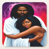 "Gedekt" Christelijk Waterverf papier Onderzetter (Voorkant)