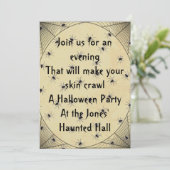 Gedekt in Spiders Halloween Party Invitation Kaart (Staand voorkant)