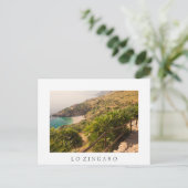 Gedekt strand in Lo Zingaro, Sicilië Briefkaart (Staand voorkant)