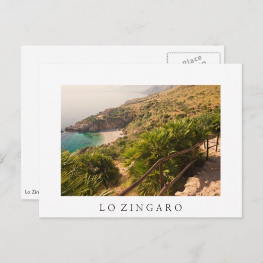 Gedekt strand in Lo Zingaro, Sicilië Briefkaart (Voorkant / Achterkant)
