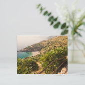 Gedekt strand in Lo Zingaro, Sicilië Briefkaart (Staand voorkant)