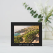 Gedekt strand in Lo Zingaro, Sicilië Briefkaart (Staand voorkant)