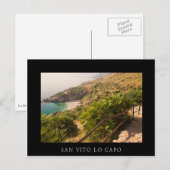 Gedekt strand in Lo Zingaro, Sicilië Briefkaart (Voorkant / Achterkant)