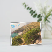 Gedekt strand in Lo Zingaro, Sicilië Briefkaart (Staand voorkant)