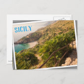 Gedekt strand in Lo Zingaro, Sicilië Briefkaart (Voorkant / Achterkant)