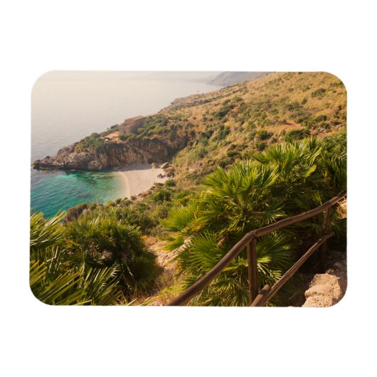Gedekt strand in Lo Zingaro, Sicilië Magneet (Horizontaal)