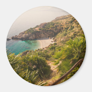 Gedekt strand in Lo Zingaro, Sicilië Magneet