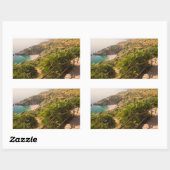 Gedekt strand in Lo Zingaro, Sicilië Rechthoekige Sticker (Vel)