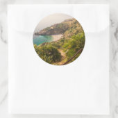 Gedekt strand in Lo Zingaro, Sicilië Ronde Sticker (Tas)