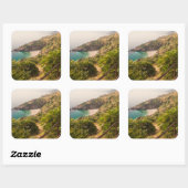 Gedekt strand in Lo Zingaro, Sicilië Vierkante Sticker (Vel)