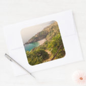 Gedekt strand in Lo Zingaro, Sicilië Vierkante Sticker (Envelop)