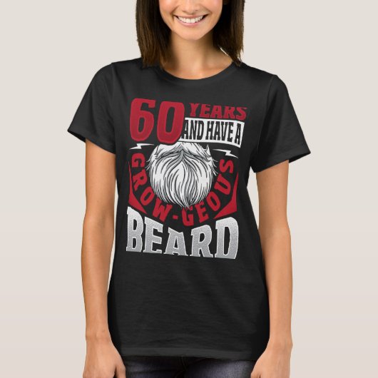Gedekte 60 jaar baard t-shirt (Voorkant)