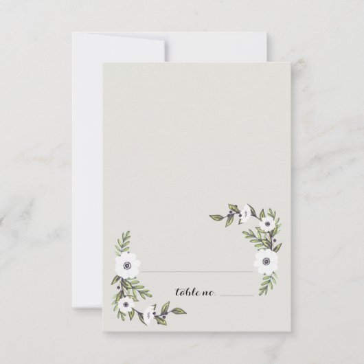 Gedekte Anemones Table Place Cards Kaart (Voorkant)