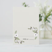 Gedekte Anemones Table Place Cards Kaart (Staand voorkant)