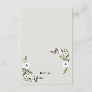 Gedekte Anemones Table Place Cards Kaart
