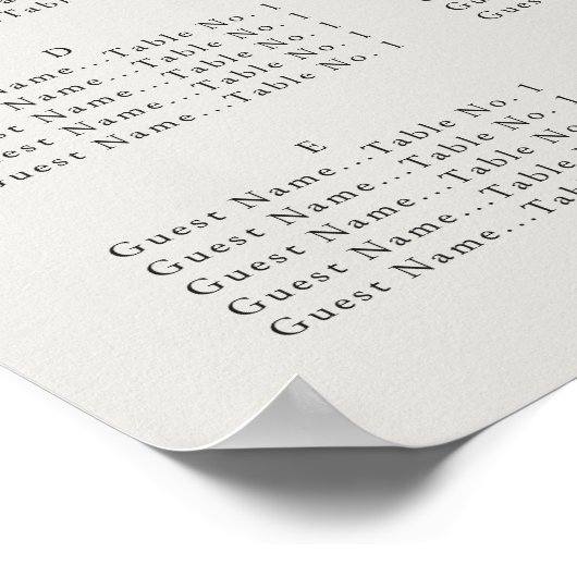 Gedekte annemonen - Alfabetische zitplaats Poster (Hoek)