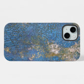 Gedekte Blauwe Verf Textuur iPhone Hoesje (Achterkant horizontaal)