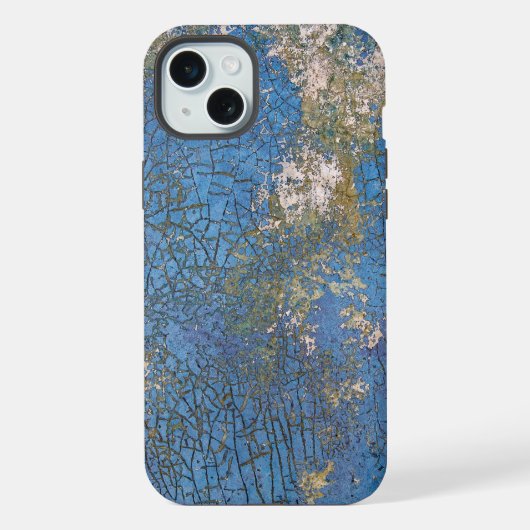 Gedekte Blauwe Verf Textuur iPhone Hoesje (Achterkant)