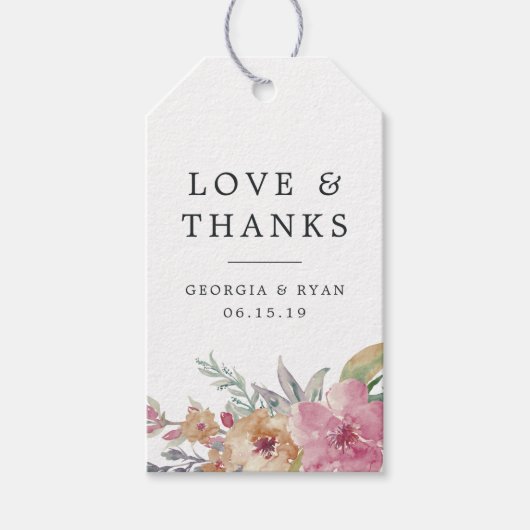 Gedekte bloei Weddenschap Cadeaulabel (Voorkant)