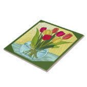 Gedekte bloemen, buisjes van tulpen tegeltje (Zijkant)