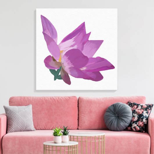 Gedekte bloemen canvas afdruk (Insitu (Woonkamer))