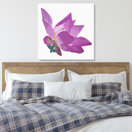 Gedekte bloemen canvas afdruk (Insitu (Slaapkamer))