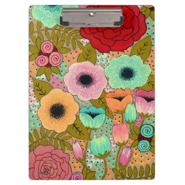 Gedekte bloemen dames Cadeauklembord Klembord