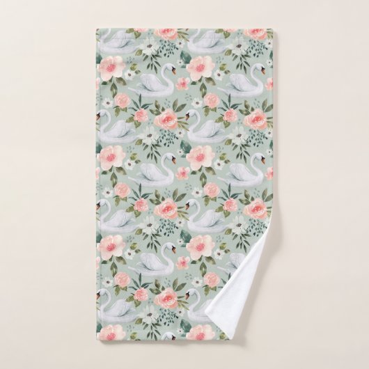 Gedekte bloemen en zwoegen bad handdoek (Handdoek)