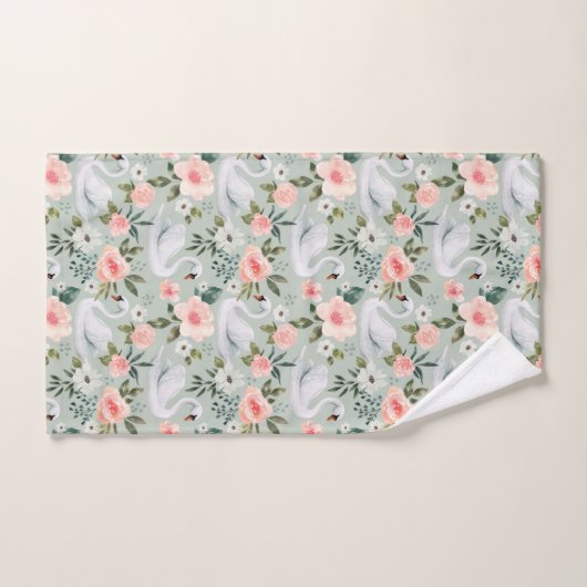 Gedekte bloemen en zwoegen bad handdoek (Handdoek)
