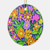 Gedekte bloemen keramisch ornament (Links)