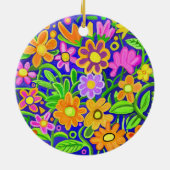 Gedekte bloemen keramisch ornament (Achterkant)