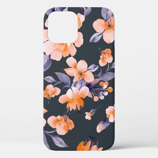 Gedekte bloemen naadloze achtergrondillustratie Case-Mate iPhone case (Achterkant)