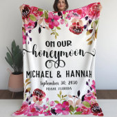 Gedekte bloemen op onze Waterverf op huwelijksreis Fleece Deken