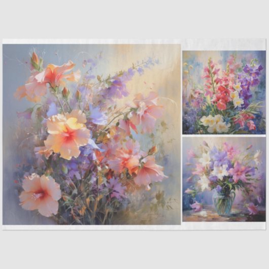 Gedekte bloemen tissuepapier (Voorkant)