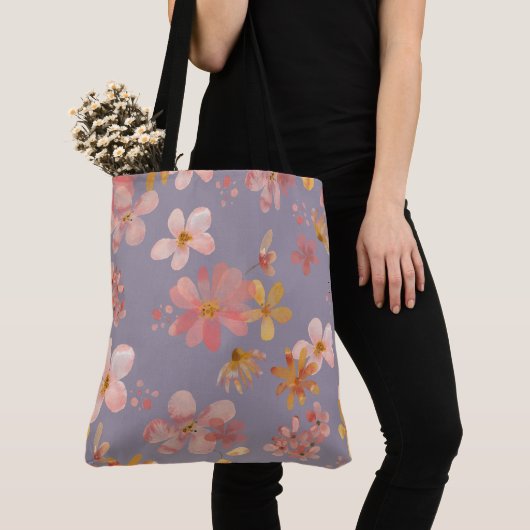 Gedekte bloemen tote bag (Dichtbij)