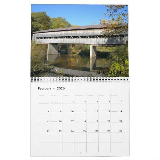 Gedekte Bridge Calendar Kalender (Feb 2026)