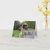 Gedekte Bridge Penn Amish Buggy Hallo Note Card Kaart (Gele Bloem)
