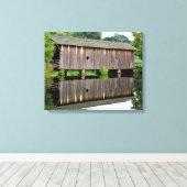 Gedekte Bridge University of West Alabama Campus Canvas Afdruk (Insitu (Houten vloer))