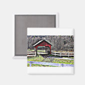 Gedekte brug - Stowe, Vermont Magneet (Voorkant / Achterkant)