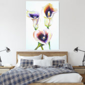 Gedekte Calla Lillies Beauful Blomning Bouquet Canvas Afdruk (Insitu (Slaapkamer))