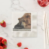 Gedekte cocktail Napkin met grizzly beer Servet (Insitu)