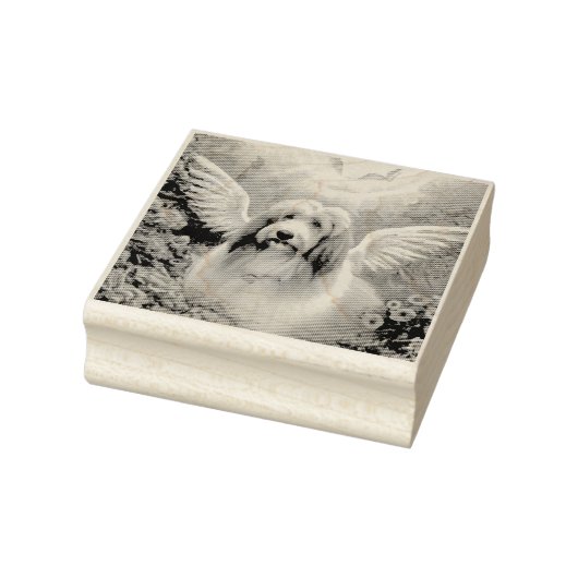 Gedekte Collie Angel Wings Pet Loss Rubberstempel (Stempel)