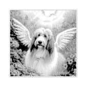 Gedekte Collie Angel Wings Pet Loss Rubberstempel (Afrduk)