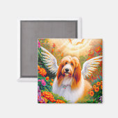 Gedekte Collie Angel Wings Pet Memorial Magneet (Voorkant / Achterkant)
