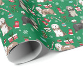 Gedekte collie gemengde coathond kerstmis cadeaupapier (Rol Hoek)