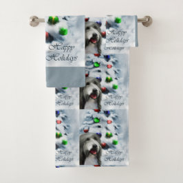 Gedekte Collie Kerstmis Bad Handdoek