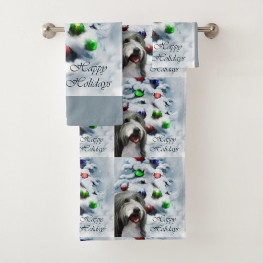 Gedekte Collie Kerstmis Bad Handdoek (Insitu)